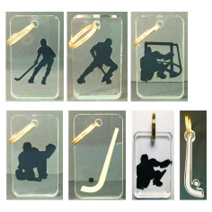 Plexiglass hockey stick keychain