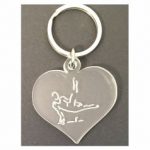 male artistic gymnastics plexiglass heart-shaped keychain