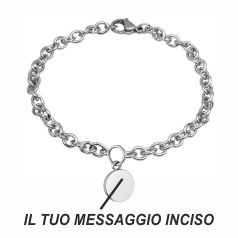 Steel bracelet with a circular shape dog tag 24236+2809