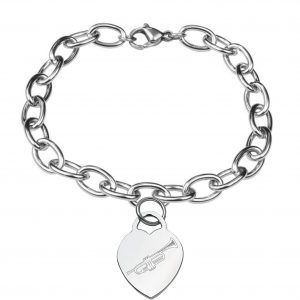 “chiarina” bracelet with heart-shaped dog-tag