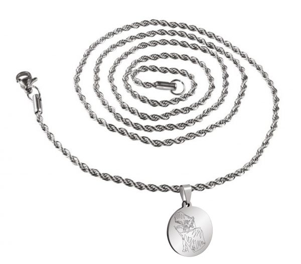 flag waver necklace circular diam-25