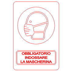 Mascarilla de uso de placas de obligación Covid 19 – grabado rojo blanco