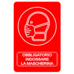 Covid 19 Obligation Plates Wear Face Mask – red-white engraving