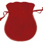 Busta anfora in doppio velluto rossa con laccio per piccoli oggetti