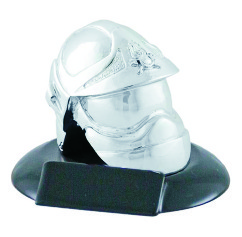 sombrero de bombero en miniatura, aplicación de la ley, resina, plata