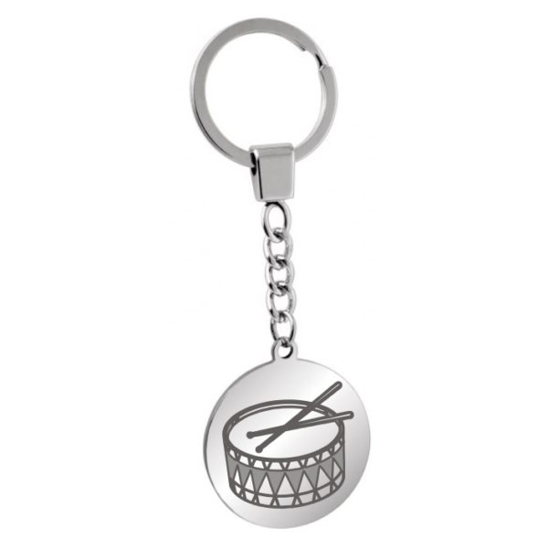 steel keychain engraving games of the flags-drum