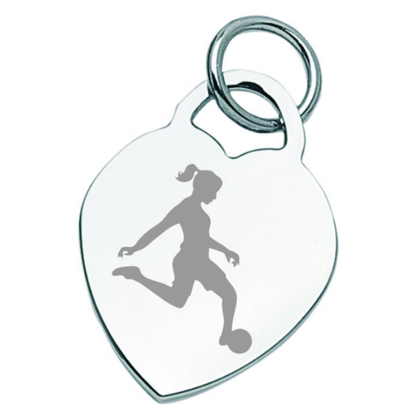 engraved heart pendant women's soccer logo 4 with ring