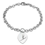 Rhythmic and artistic gymnastics bracelet with engraved heart pendant
