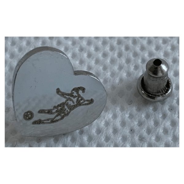 women's soccer engraved heart earring-2