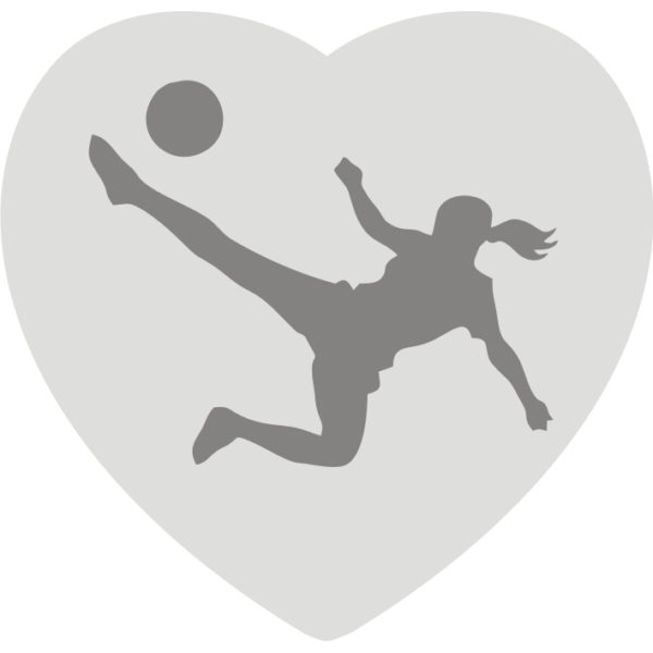 female football steel heart earring engraved logo 5