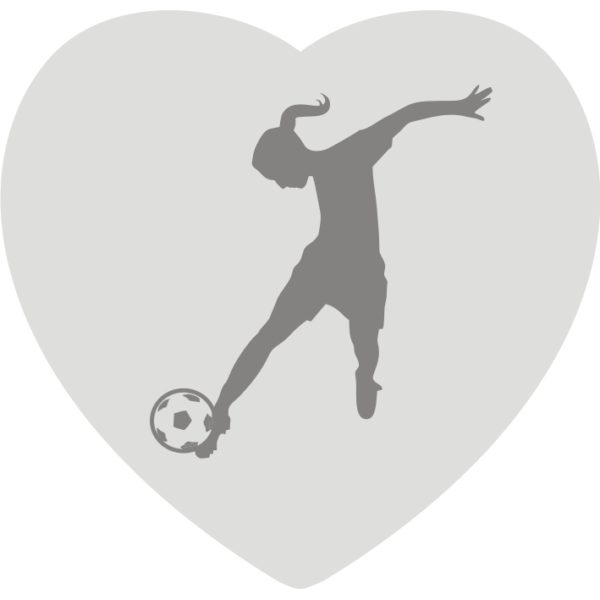 pendiente de corazón de acero de fútbol femenino grabado logo 6
