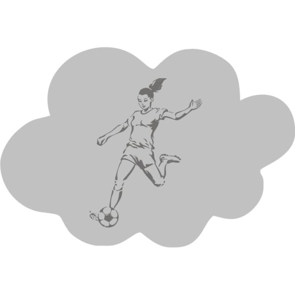 pendientes de acero con diseño de nube de fútbol para mujer con logo grabado 1