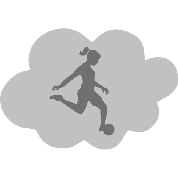 pendientes de acero con forma de nube de fútbol para mujer con logo grabado 4