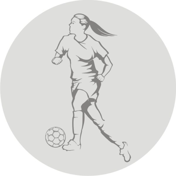 pendiente de acero grabado con logo de futbol femenino 2