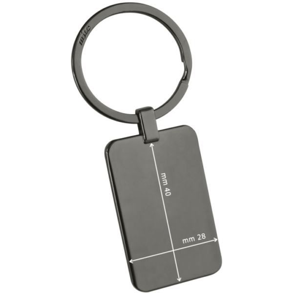 rectangular black chrome keychain dimensions