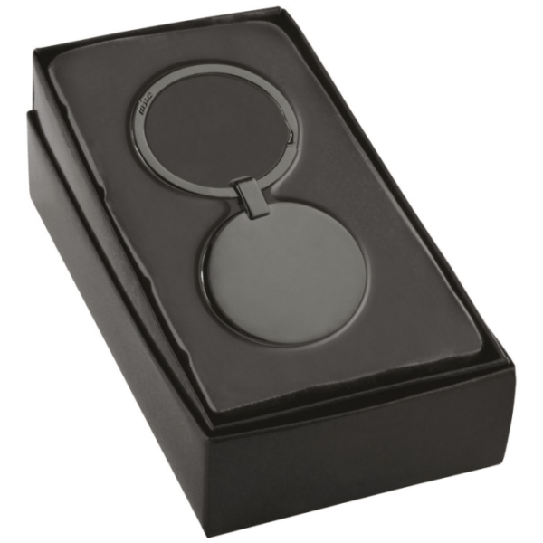 round black chrome keychain package