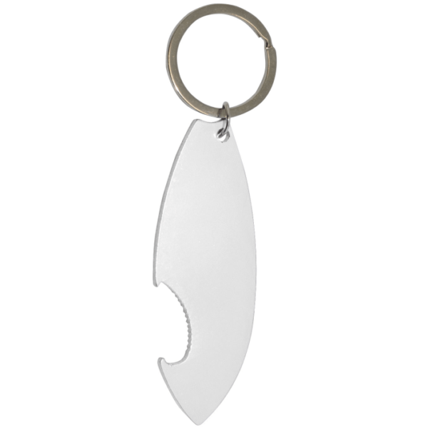 surf shape aluminum keychain to be engraved