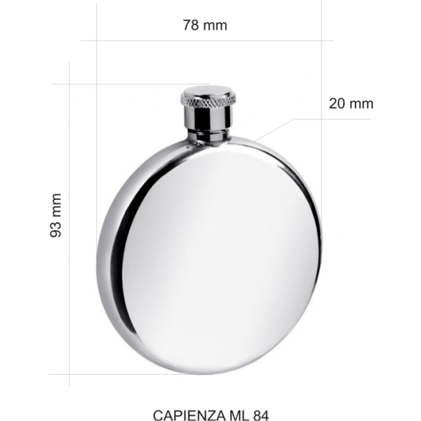84ml steel flask to engrave dimensions