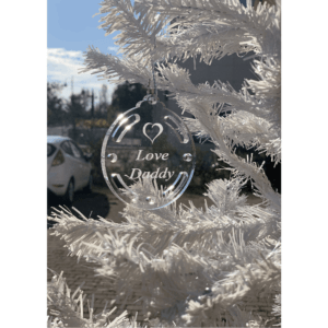Decorazione natalizia in plexiglass trasparente