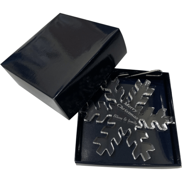 Custom Shiny Edge Laser Cut Transparent Plexiglass Christmas Decoration With Package