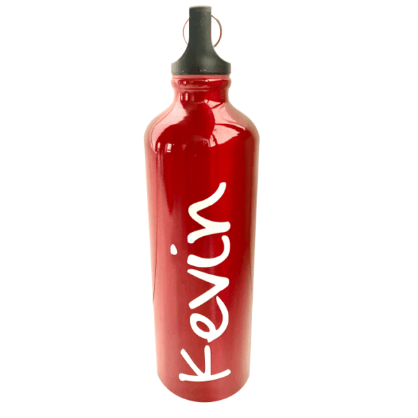 Botella roja de 750cl grabada con nombre
