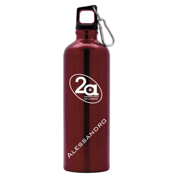 Bottle in aluminum 750 cl glossy red to be engraved