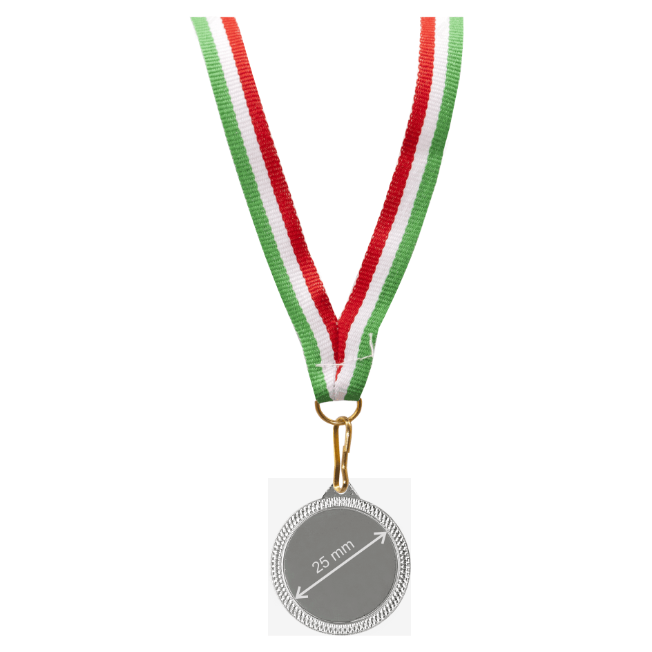 TriColor Ribbon Red White Blue 1.75" Silver Finished Medal for Soccer Tournament 
