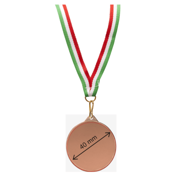 Medalla de bronce diámetro 50 mm inserto trasero diámetro 40 mm