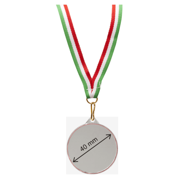 Inserción trasera de medalla de plata diámetro 40 mm
