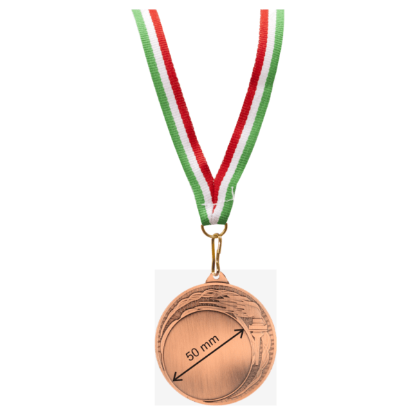 Bronze medal diameter 70 mm in front of insert diameter 50 mm