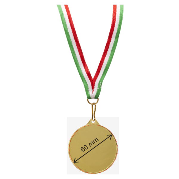 Medalla de oro de 70 mm de diámetro, inserto trasero de 60 mm